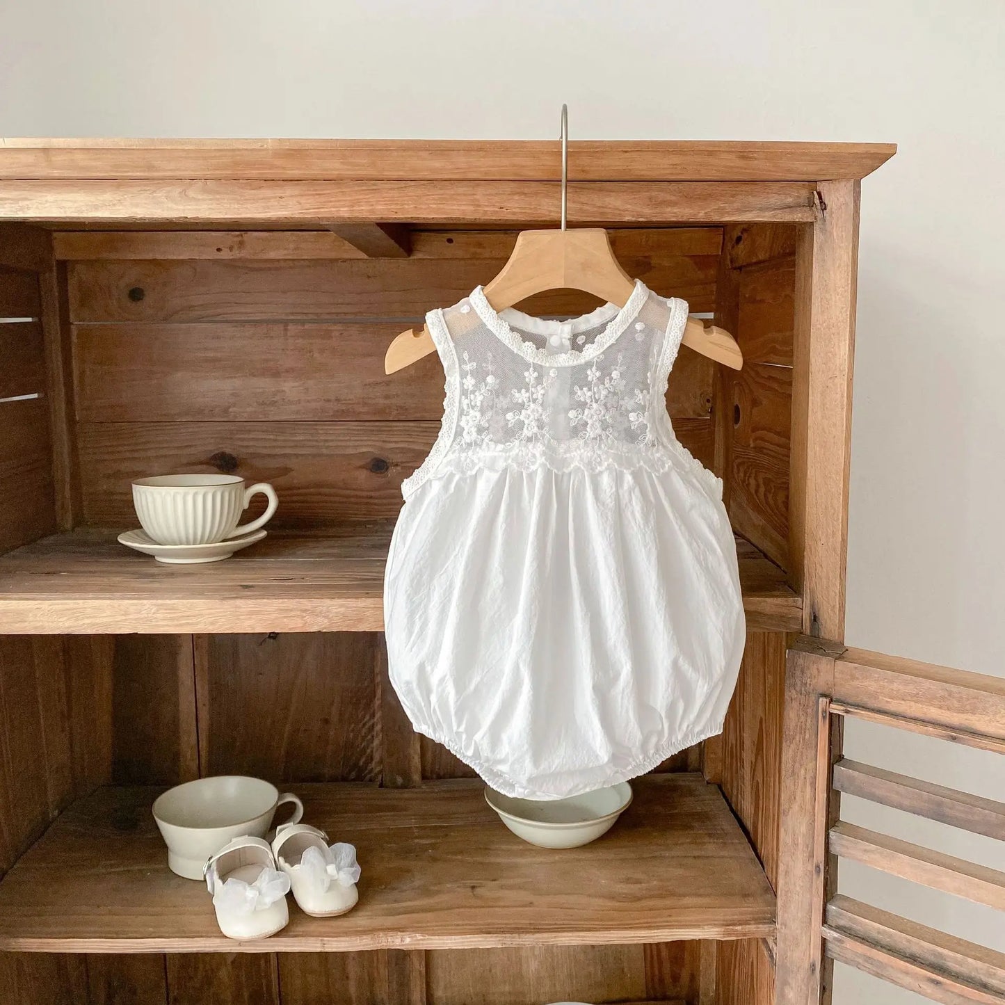 CLEARANCE- Angela white Romper
