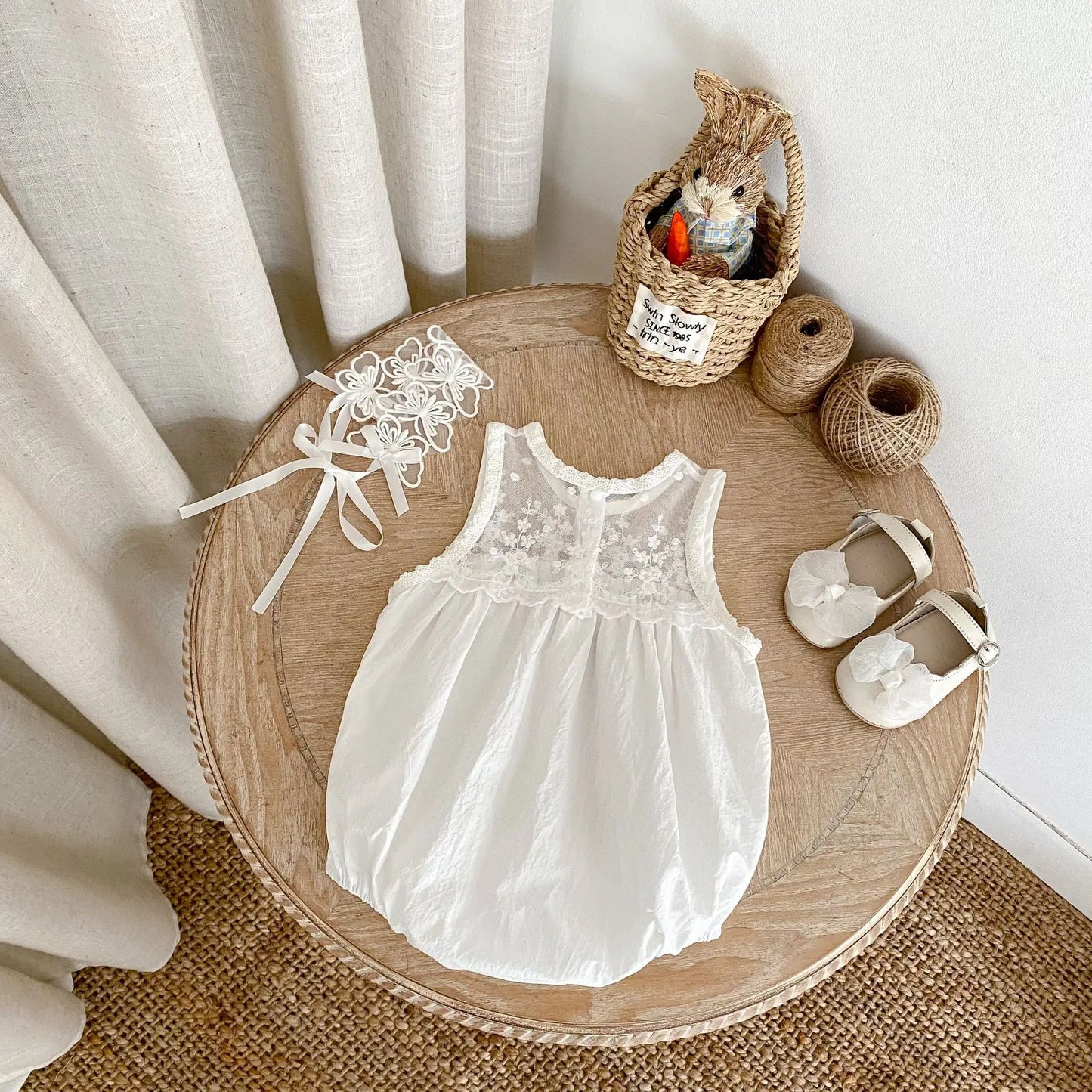 CLEARANCE- Angela white Romper