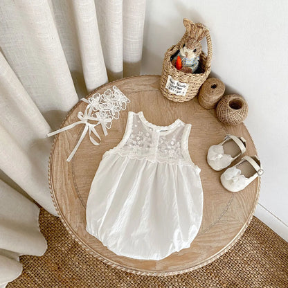 CLEARANCE- Angela white Romper