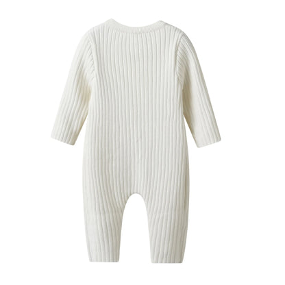 CLEARANCE-  Cotton ribbed Romper - long sleeve