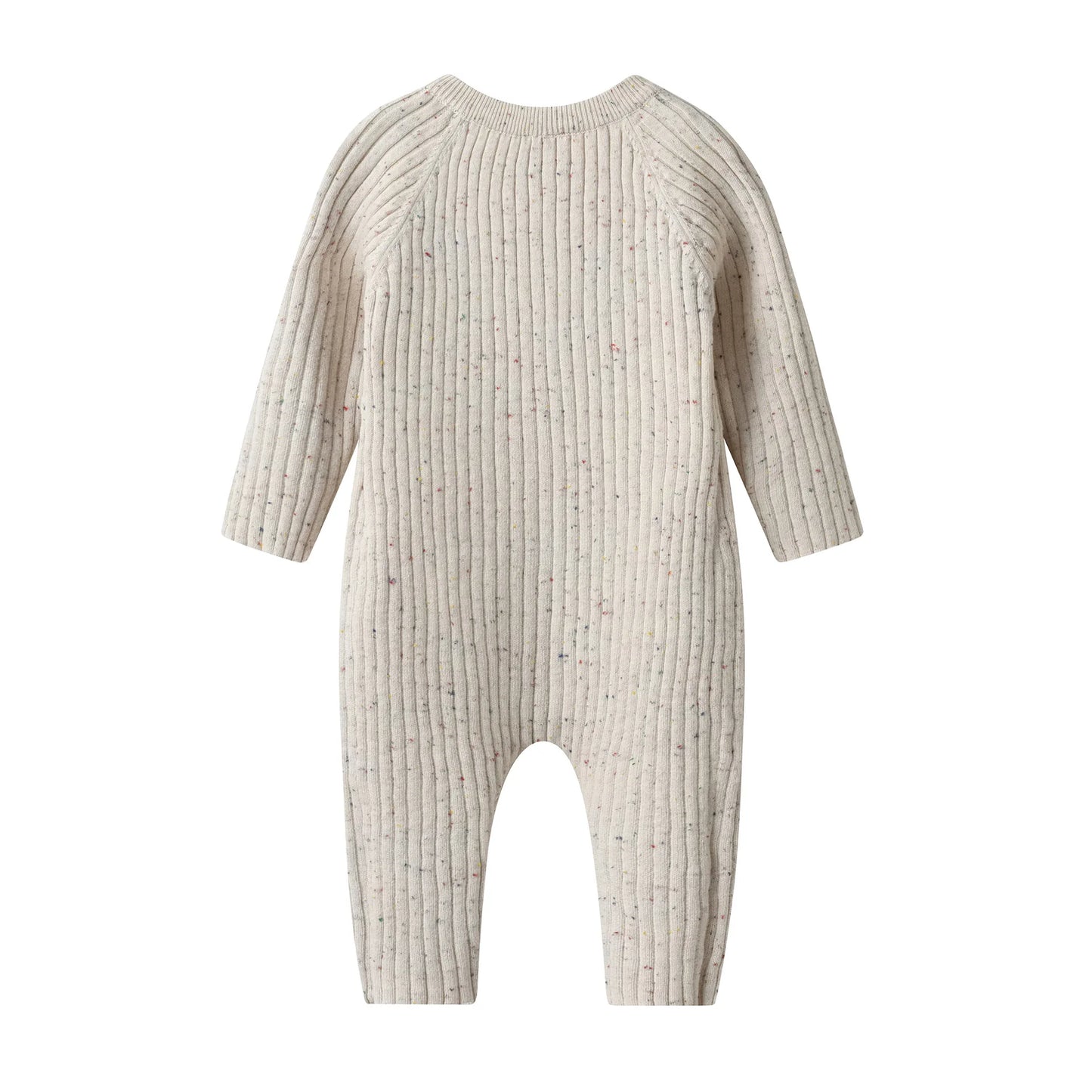 CLEARANCE-  Cotton ribbed Romper - long sleeve