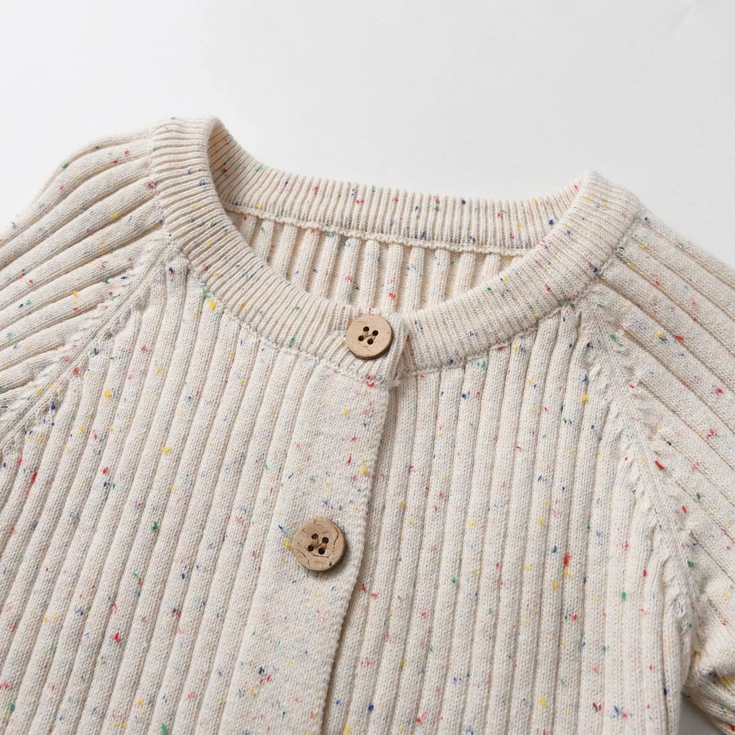 CLEARANCE-  Cotton ribbed Romper - long sleeve