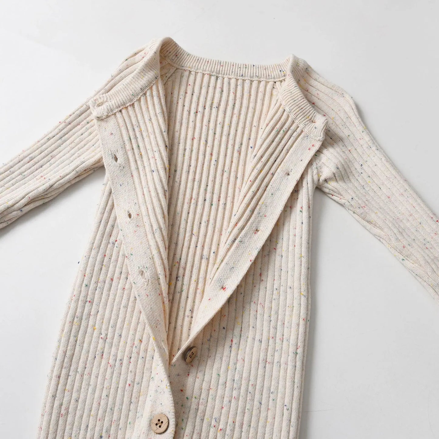 CLEARANCE-  Cotton ribbed Romper - long sleeve