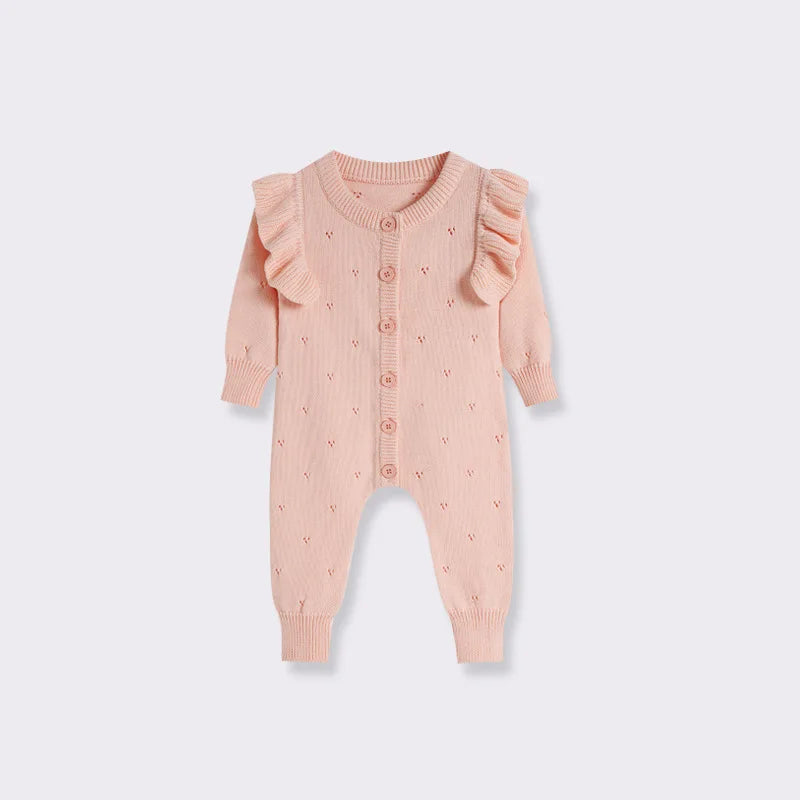 CLEARANCE - Ella Ruffle Romper- Pink
