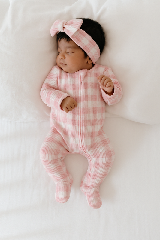 CLEARANCE- Cotton Gingham Romper set