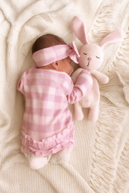 CLEARANCE- Cotton Gingham Romper set