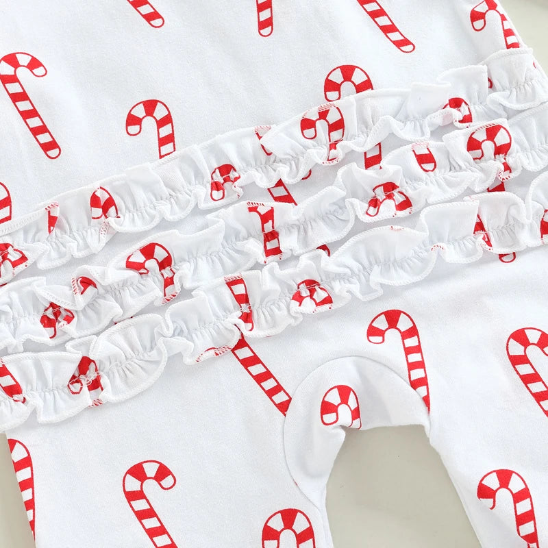 CLEARANCE - Candy cane Romper Set