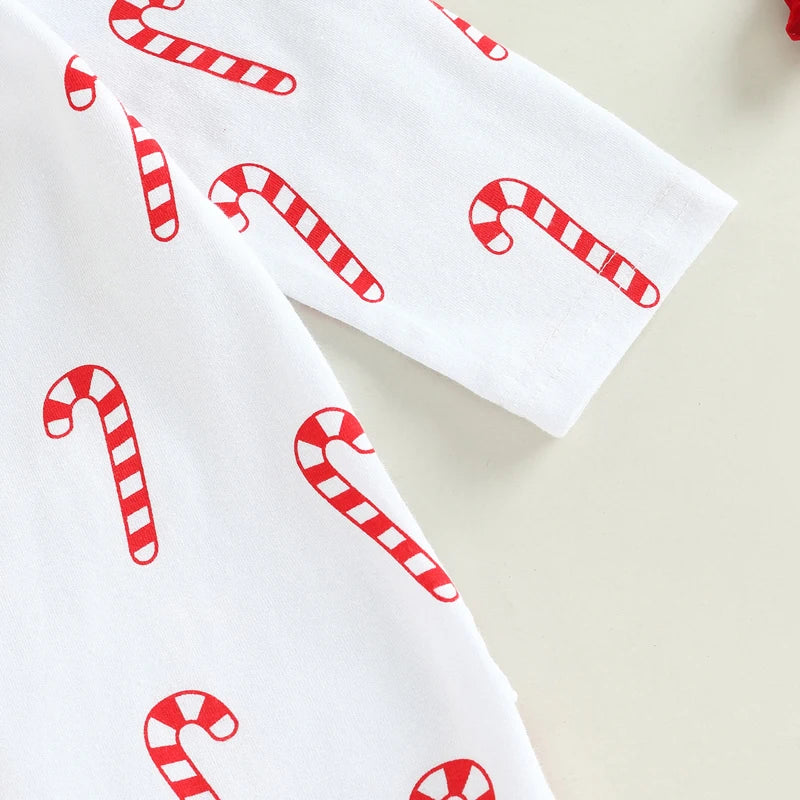 CLEARANCE - Candy cane Romper Set