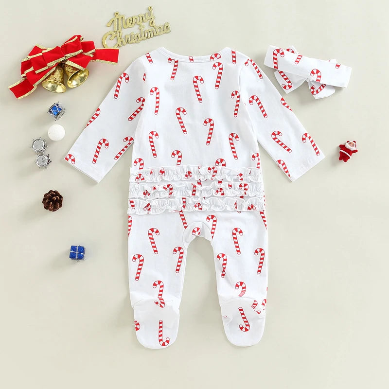CLEARANCE - Candy cane Romper Set