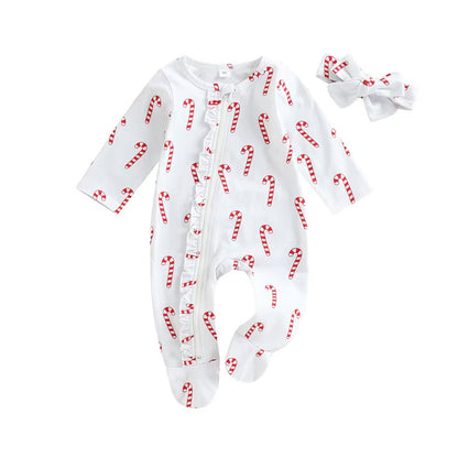 CLEARANCE - Candy cane Romper Set