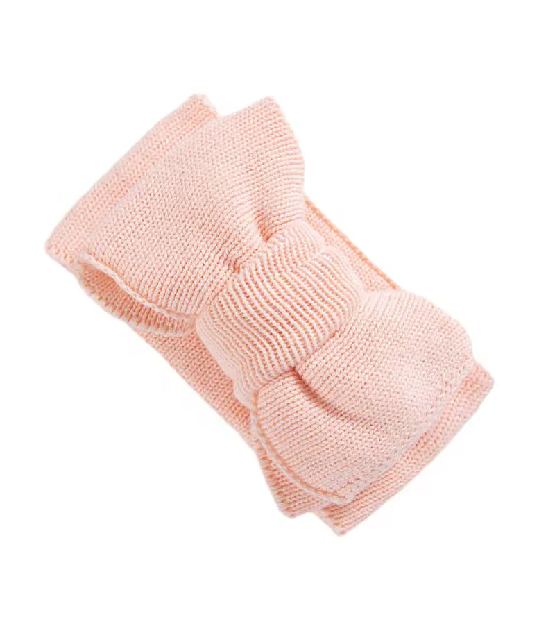 Bobbie white knit Headband - Peach