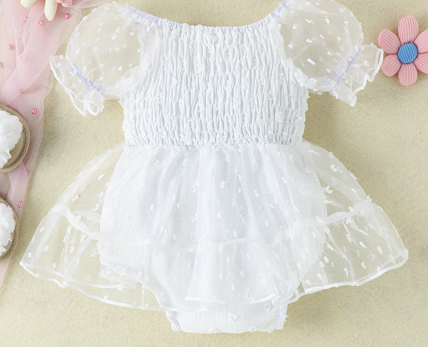 CLEARANCE - Jasmine Tulle Swiss dot tutu Romper