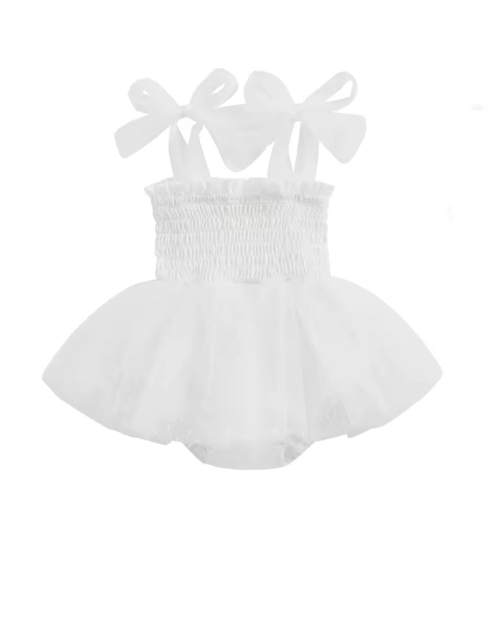 CLEARANCE - Tulle Swiss dot tutu Romper