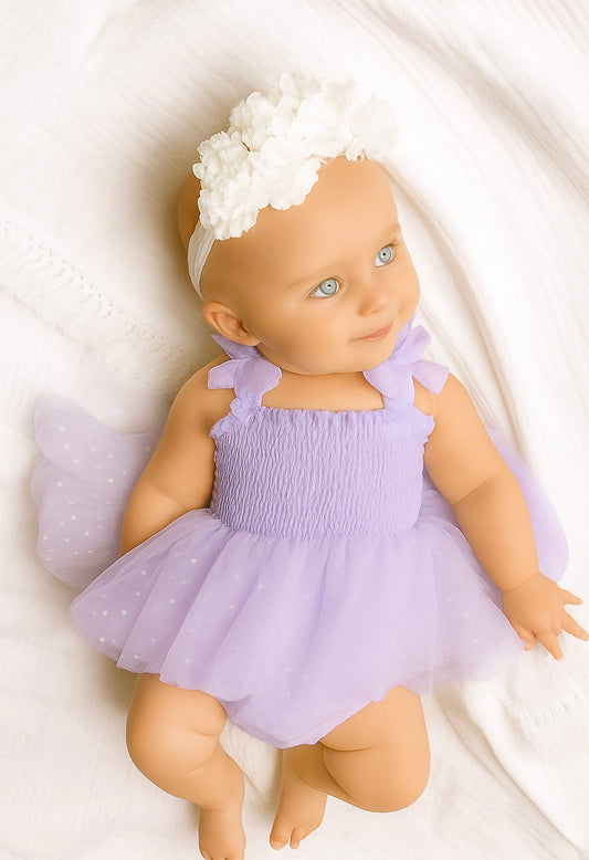 CLEARANCE - Tulle Swiss dot tutu Romper