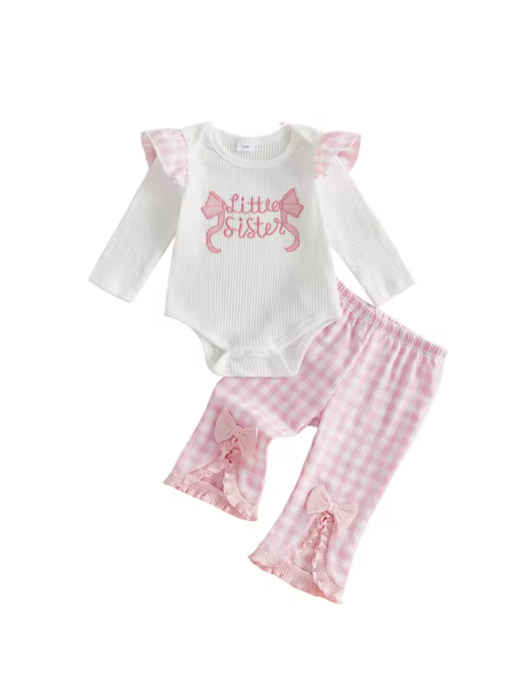 Little Sister embroidered 2 pce Romper Set