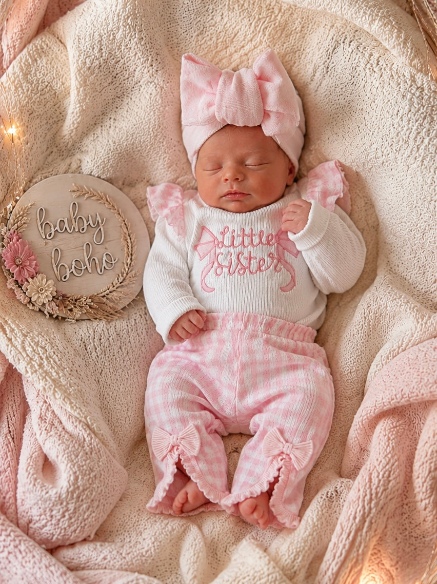 Little Sister embroidered 2 pce Romper Set