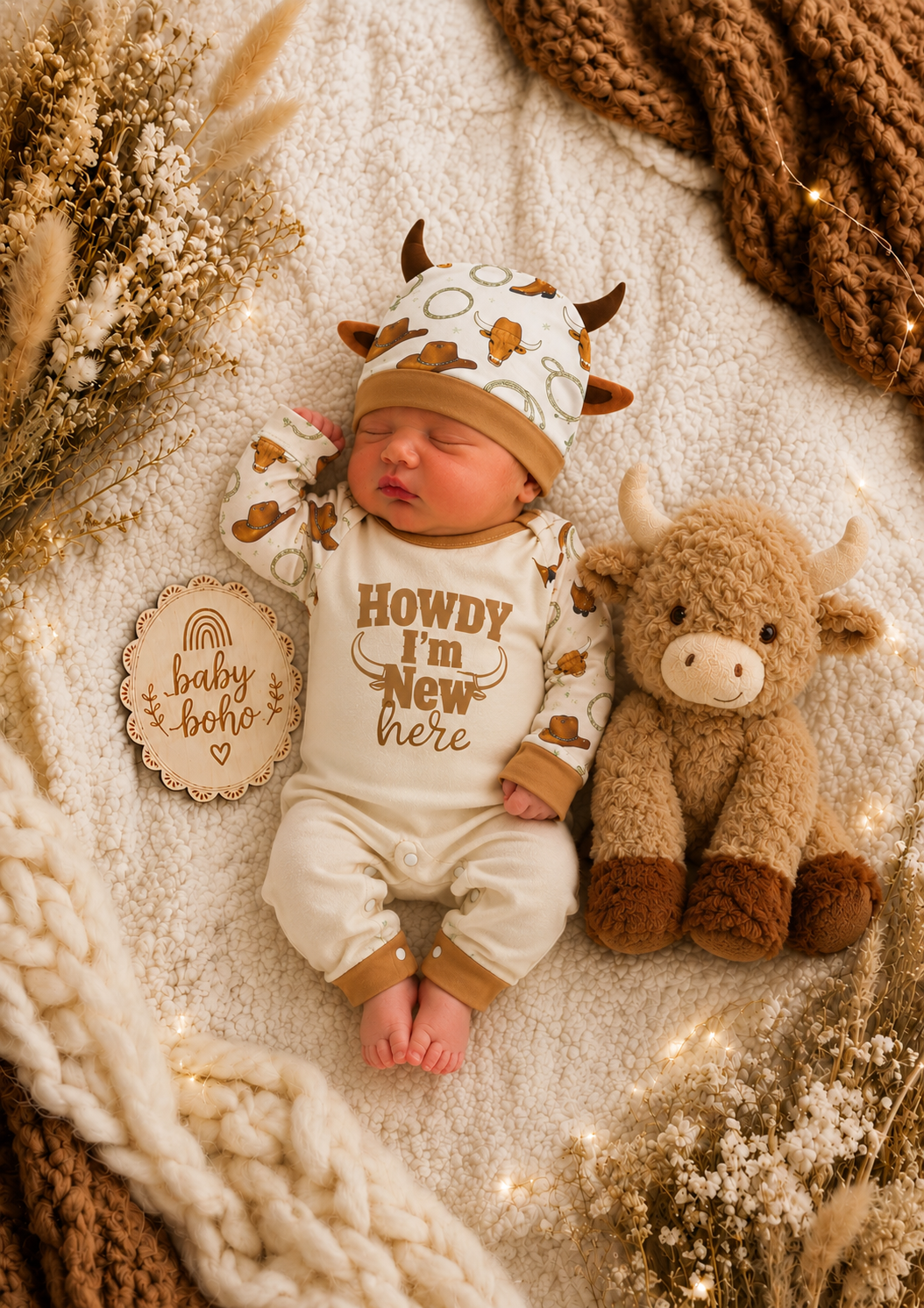 Howdy Im new here , Romper hat cotton Set