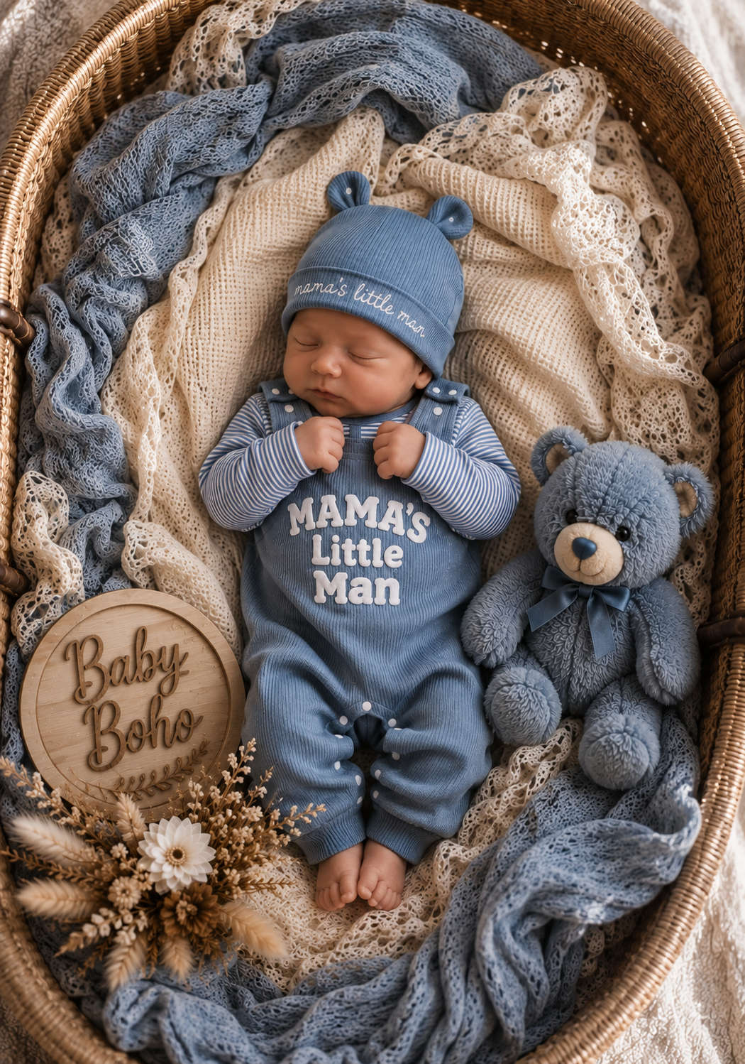 Mama’s little man 3 pce cotton Set