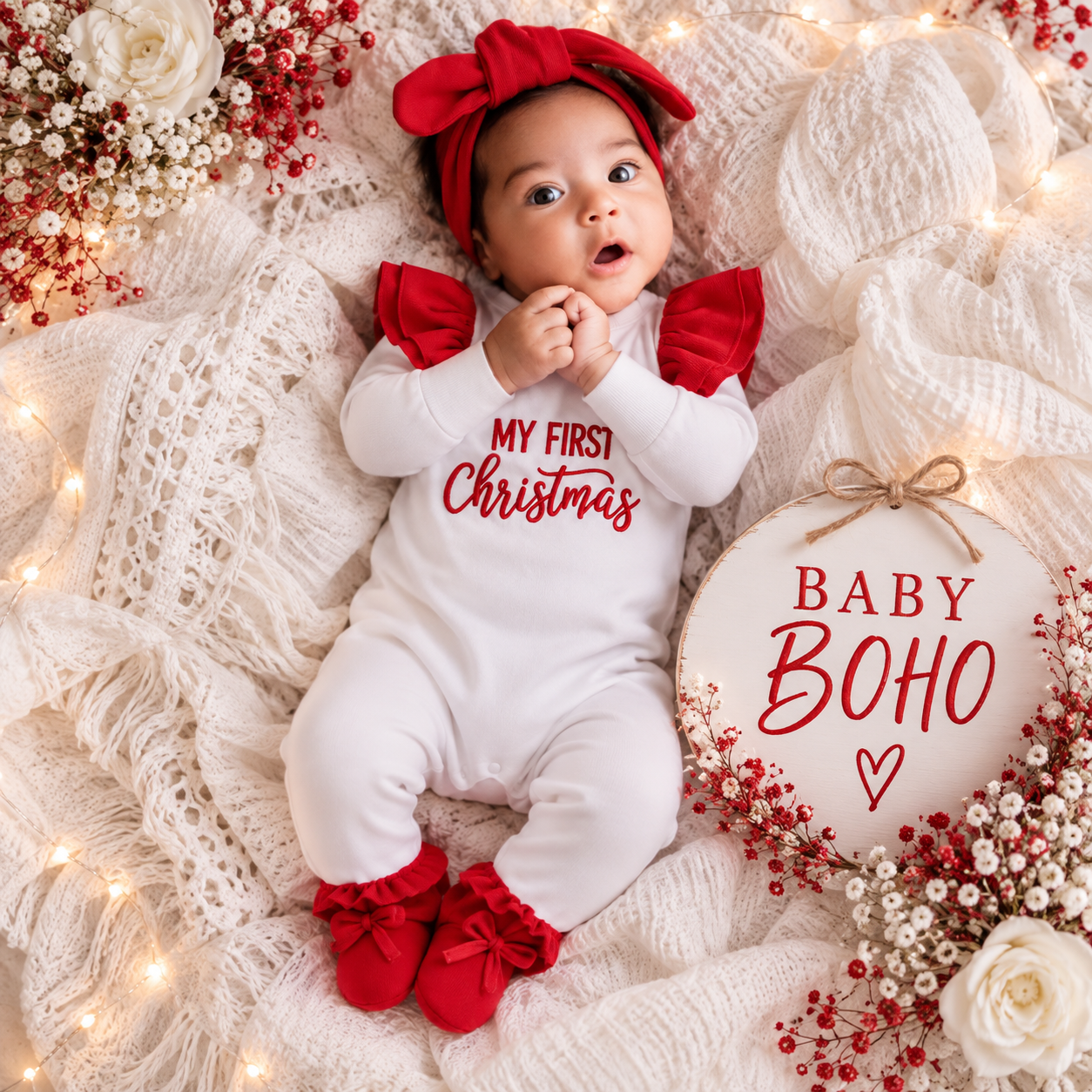 My First Christmas cotton Romper