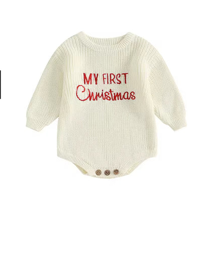 My first Christmas knit Romper