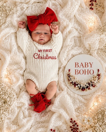 My first Christmas knit Romper