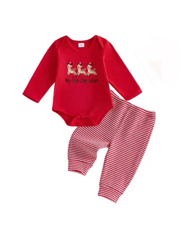 Christmas reindeer cotton 2pce Set