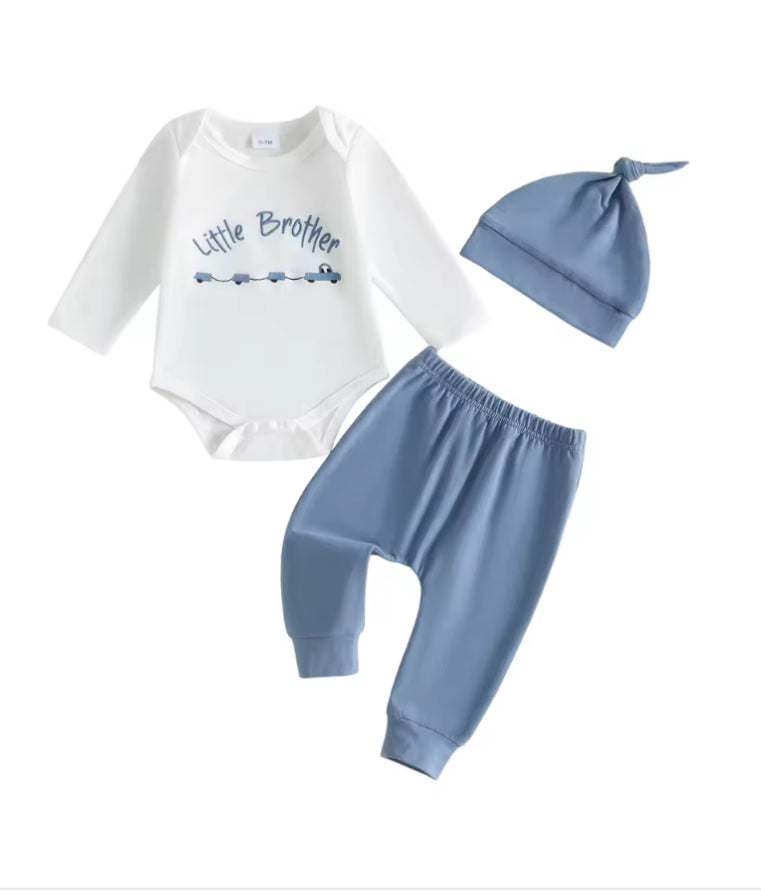 Little Bro 3 pce embroidered cotton Set
