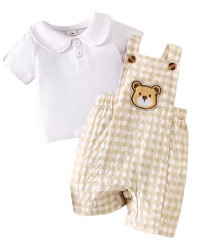 Teddybear gingham 2pce Set- special price