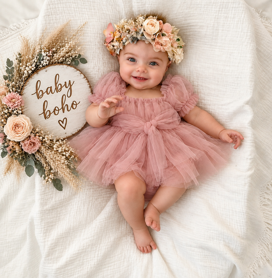Amelia dusty pink tulle Romper - special price - limited time