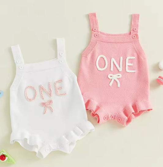 🌺🌺 SPECIAL PRICE-one birthday knit Romper - limited time