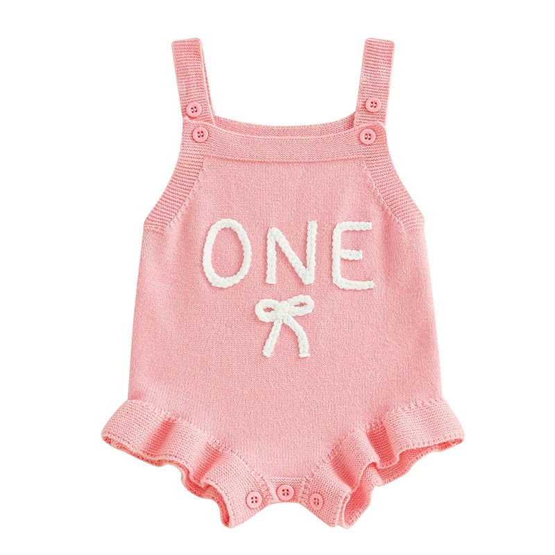 🌺🌺 SPECIAL PRICE-one birthday knit Romper - limited time