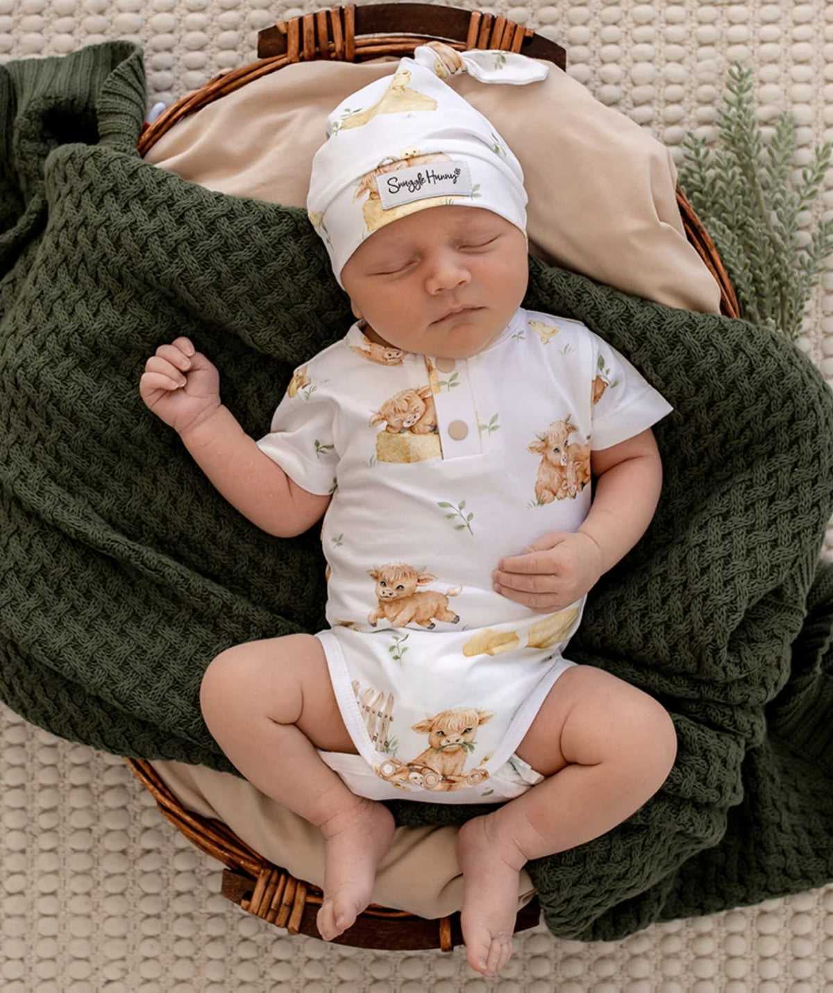 Highland Cows Short Sleeve Organic Bodysuit