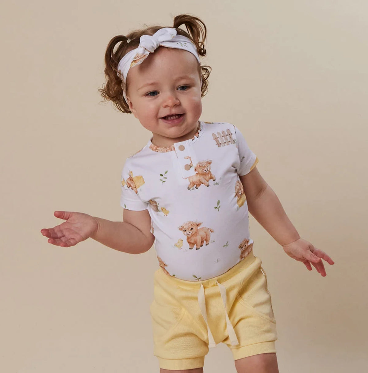 Highland Cows Short Sleeve Organic Bodysuit