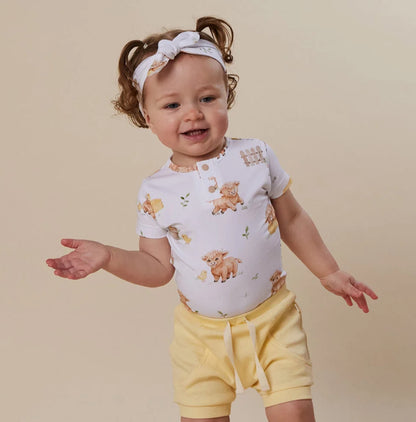 Highland Cows Short Sleeve Organic Bodysuit