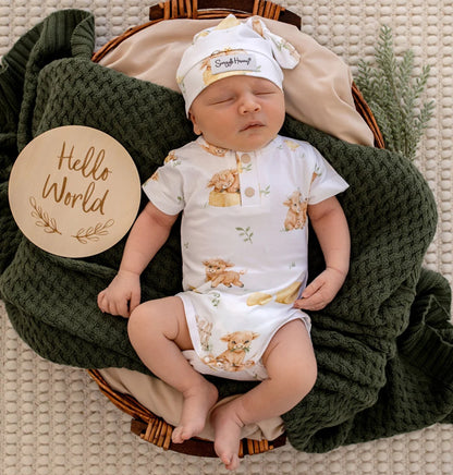 Highland Cows Short Sleeve Organic Bodysuit