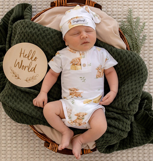 Highland Cows Short Sleeve Organic Bodysuit