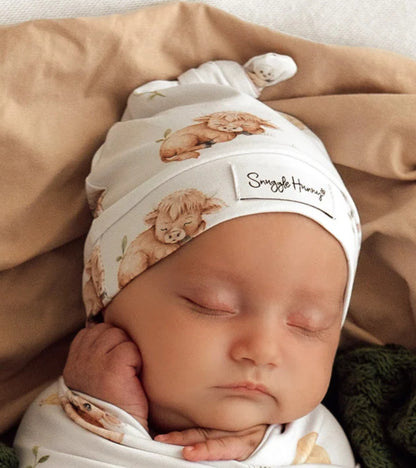 Highland Cows Organic Knotted Beanie