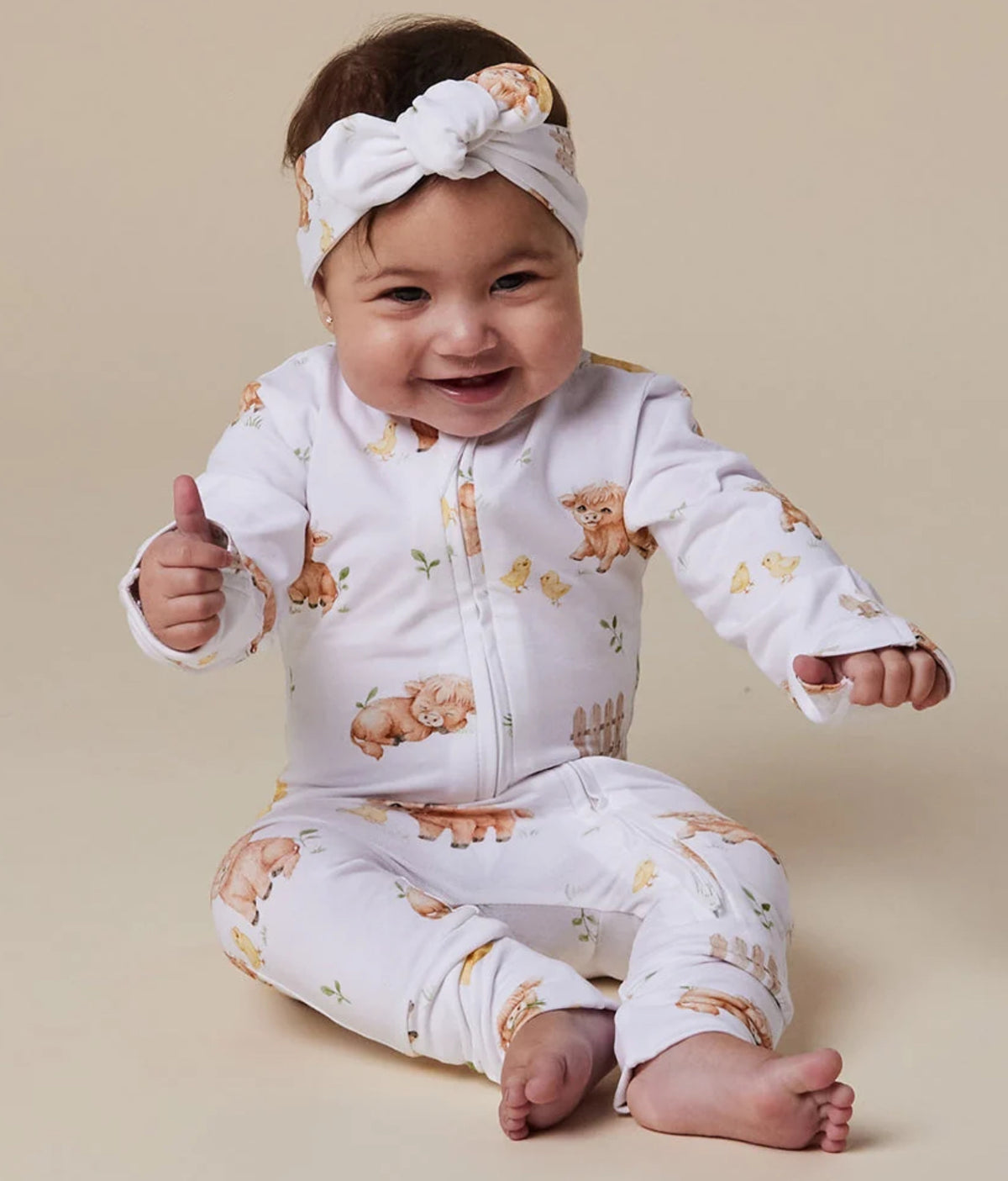 Highland Cows Organic Snugglesuit Convertible Romper