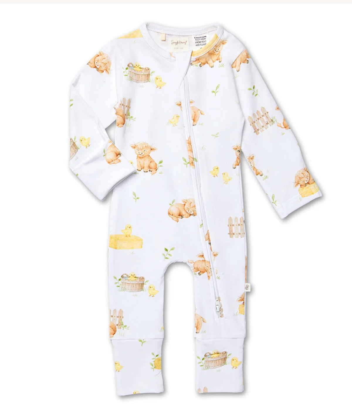Highland Cows Organic Snugglesuit Convertible Romper