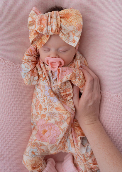 FRILL ZIP ROMPER | PASTEL BLOOM