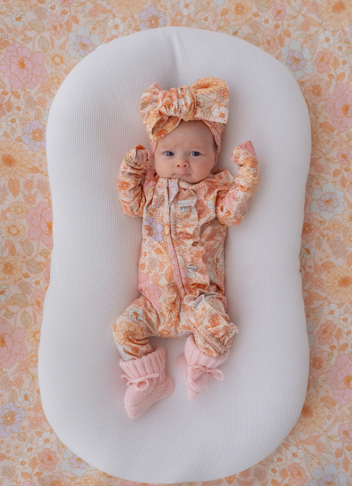 FRILL ZIP ROMPER | PASTEL BLOOM