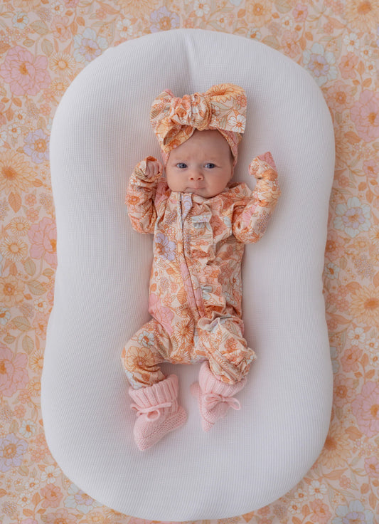 FRILL ZIP ROMPER | PASTEL BLOOM