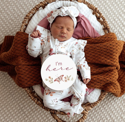 Butterfly & Pink Sand Reversible Milestone Cards
