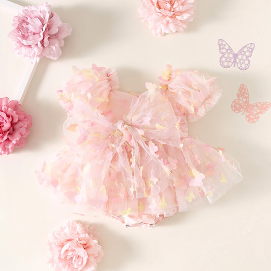 🌺🌺 Special Price- Butterfly Safari - tulle Romper- Pink/lemon
