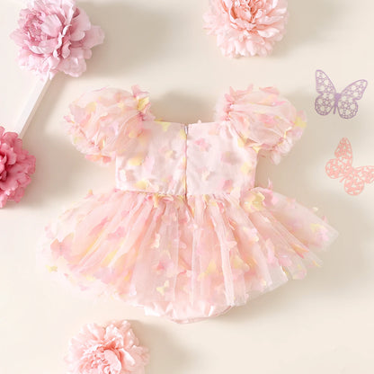 🌺🌺 Special Price- Butterfly Safari - tulle Romper- Pink/lemon
