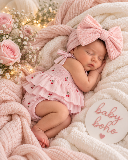 Cherry Pie cotton Romper - Pink