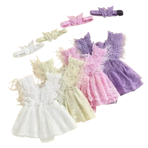 🌺🌺 - Special price- Butterfly embroidered Lace Romper