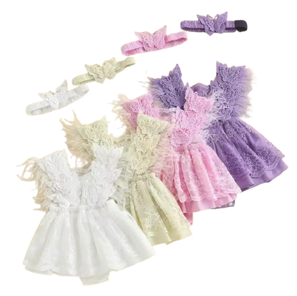 🌺🌺 - Special price- Butterfly embroidered Lace Romper