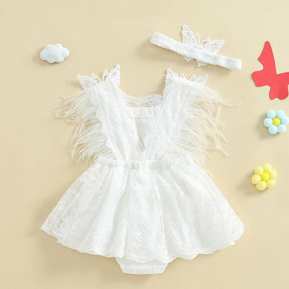 🌺🌺 - Special price- Butterfly embroidered Lace Romper