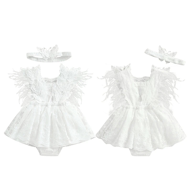 🌺🌺 - Special price- Butterfly embroidered Lace Romper